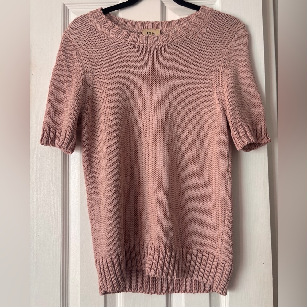 EUC Elie Tahari Women's Blush Pink Crew Neck Sweater - Picture 1 of 4
